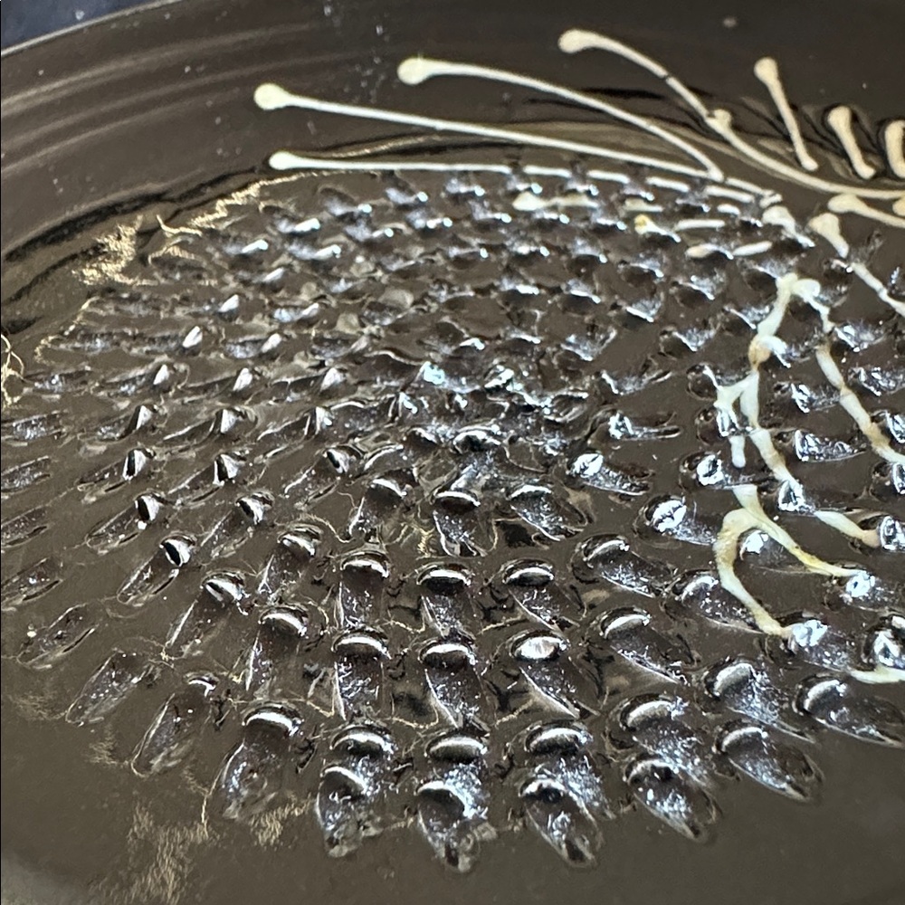 Rupi 1980 EUC Spanish ceramic garlic grater dish. Black with yellow design - Picture 4 of 5